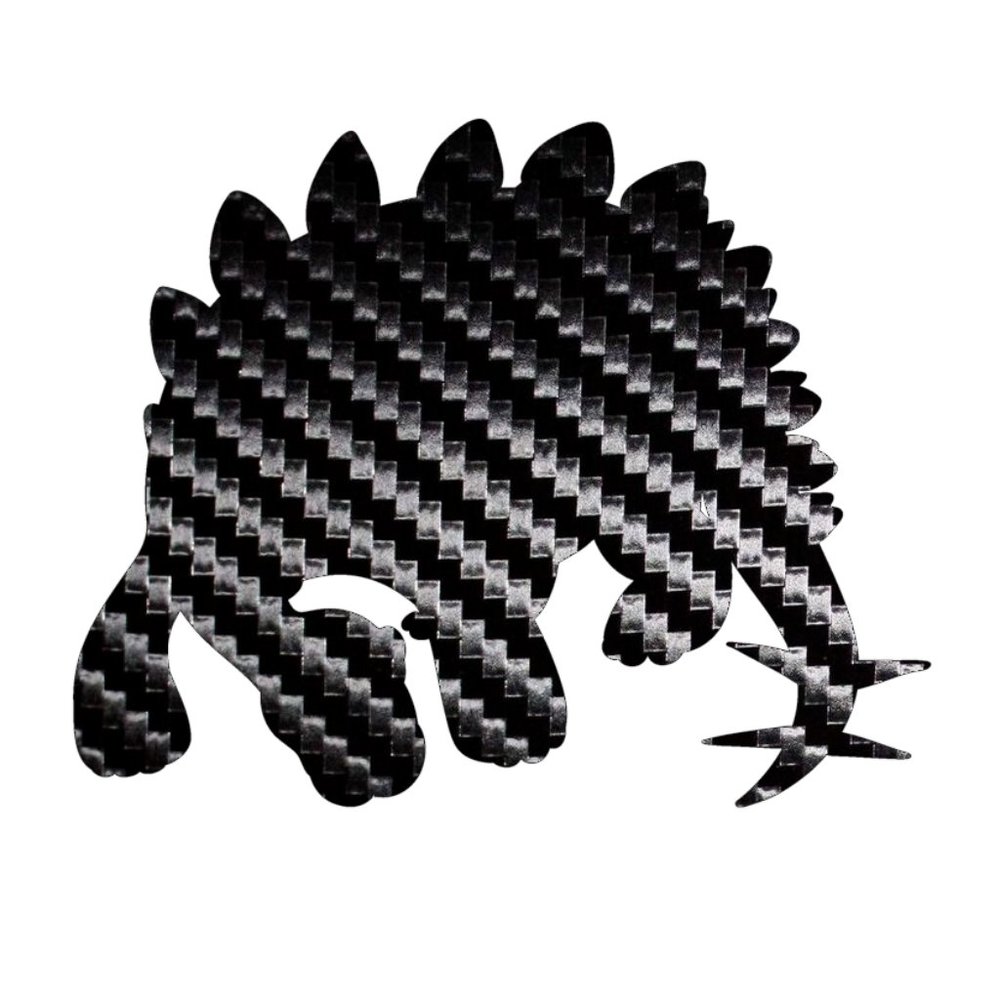 4 Pack Dinosaur Sticker Black Carbon Fiber Vinyl Decal Logo Laptop Window